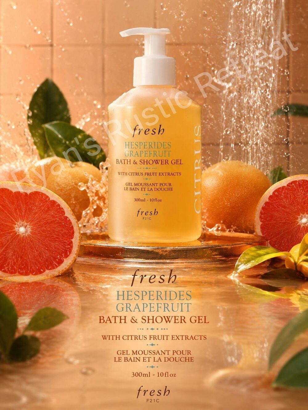 fresh - Hesperides Grapefruit Bath & Shower Gel - 10 fl oz/ 300 mL
